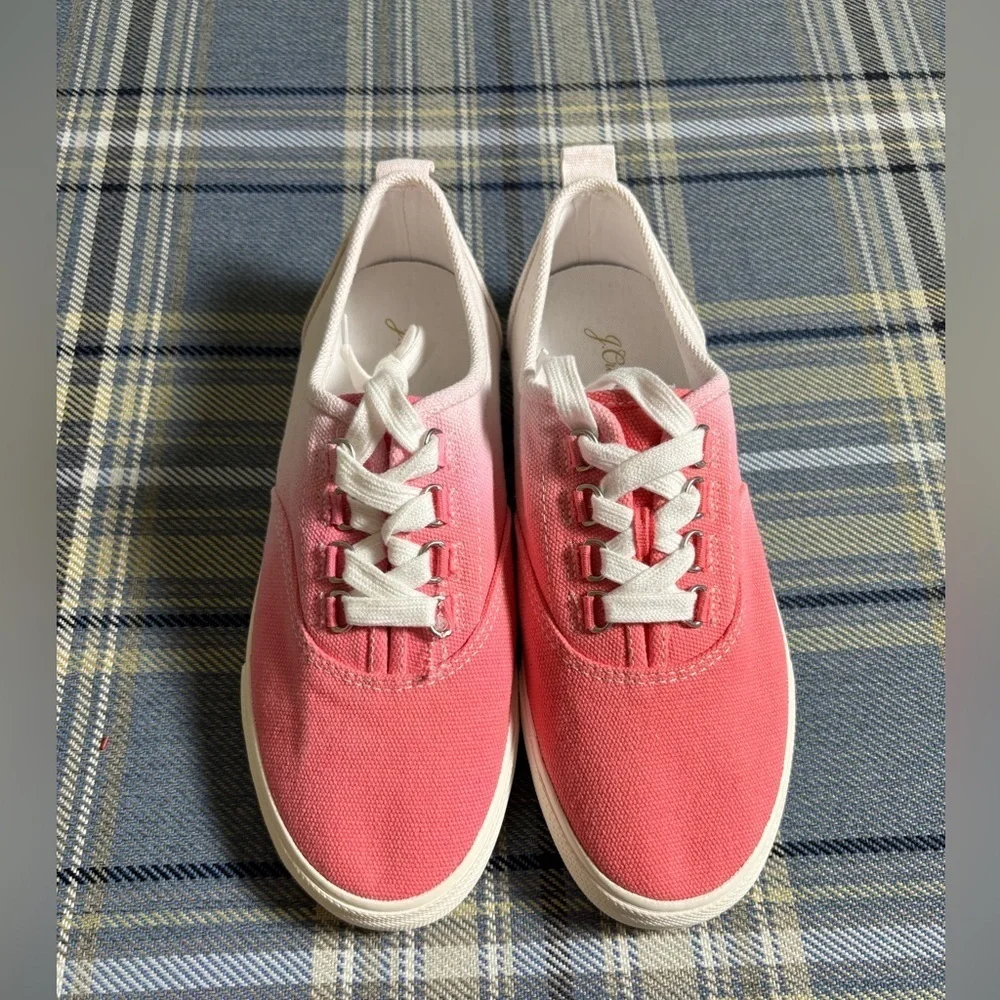 NWOT J. Crew | Fuchsia Harbor Dip-Dye Tie-Dye Low Rise Lace Tie Sneakers Ombré 7